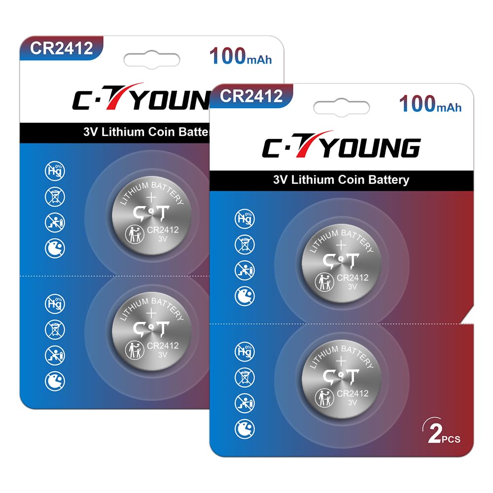 Amazon.com: CTYOUNG CR2412 Batteries Lithium 3V 2412 with 4 Pack
